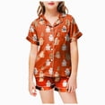 thumbnail image 1 of Leey-World Halloween Pajamas Girls Girl Set Halloween Print Soft Comfortable Home Short Sleeve Shorts Sleep Wear Two Piece Pack, 1 of 5
