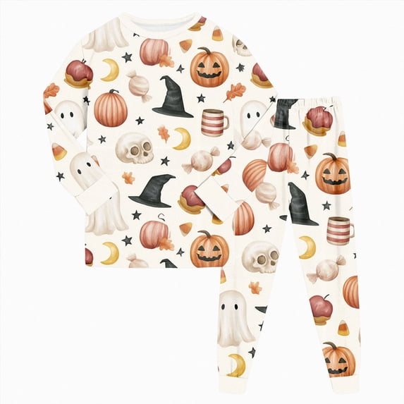 Leey-World Halloween Pajamas Kids Boys Pajama Sets for Toddler Boys Girls 2 Pieces Long Sleeve Pajamas Soft Kids PJs