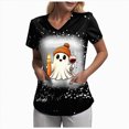 thumbnail image 1 of Leey-World Halloween Womens Shirt Scrub Tops for Women Plus Size Stretch V Neck Short Sleeve Nursing Scrub Shirts Lightweight Medical Uniform(Black,M), 1 of 6