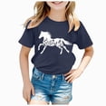 thumbnail image 1 of Leey-World Horse Shirt for Girls Western Shirt Cowgirl Tshirts Horse Riding Tee Animal Lover Gift Graphic Tees Tops(Navy,1-2 Years), 1 of 4