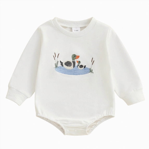 Leey-World Infant Baby Girl Boy Clothes Baby Boy Sweatshirt Bubble Romper Long Sleeve Bodysuit Fall Outfit