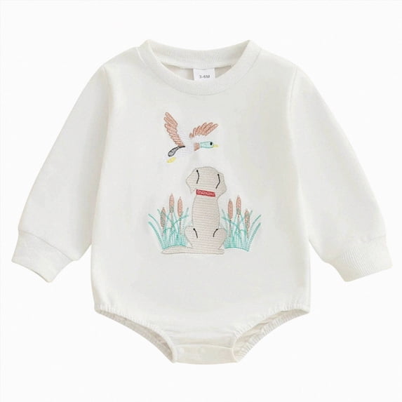 Leey-World Infant Baby Girl Boy Clothes Baby Boy Sweatshirt Bubble Romper Long Sleeve Bodysuit Fall Outfit