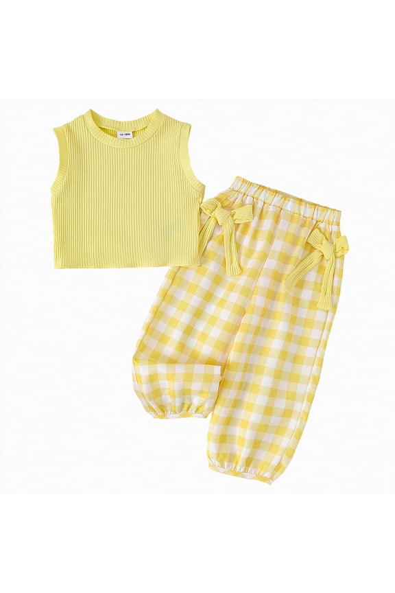 Infant Baby Girl Summer Clothes Set 9 12 18 24 Months 2T 3T 4T Flower Short Sleeve Round Neck Tops Elastic Waist Shorts Outfit(Yellow,18-24 Months)