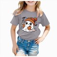thumbnail image 1 of Leey-World Kids Halloween Shirt Kids Girls Halloween Print T Shirt Short Sleeve Tee Crewneck Casual Fit Basic Shirts(Grey,10-11 Years), 1 of 5