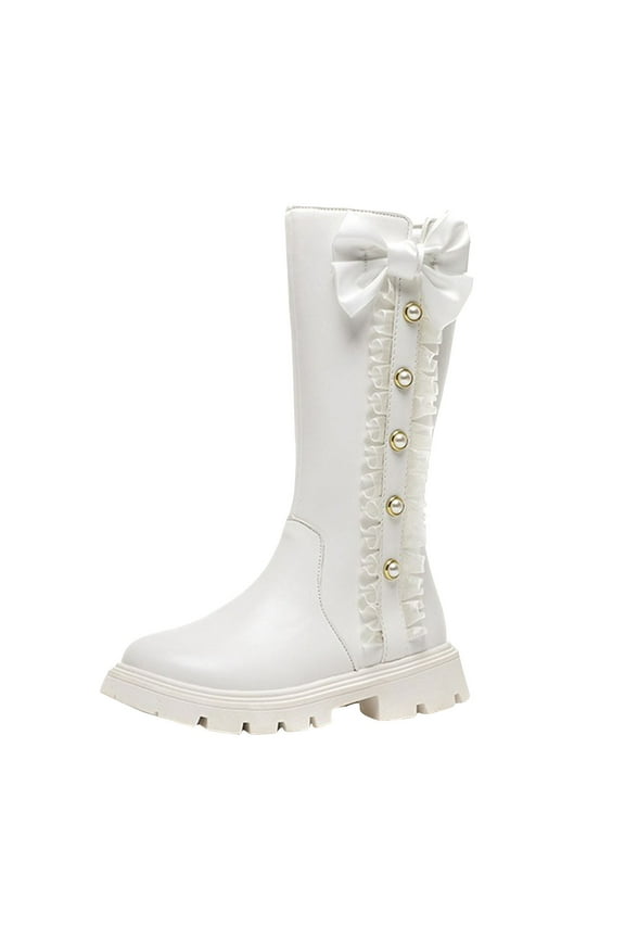 Kids' Hiking Work Boots for Boys Girls, Waterproof Outdoor Ankle Boots with Hook and Loop Cowgirl Boots Women White,12