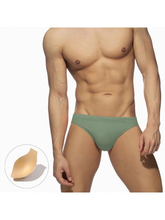 Man Swim Trunks Mens Swim Briefs Retro Swimwear Sexy Bikini Swimsuit Print Bathing Suit Mint Green,S