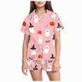 thumbnail image 1 of Leey-World Matching Halloween Pajamas Toddlers Halloween Baby Kids Girl Pumpkin Pajama Set Jammies Button Down Sleepwear Pjs for Girls 2T 3T 4T 5T 6T 7T 8T, 1 of 5
