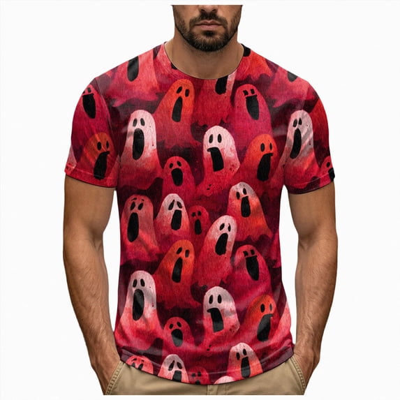 Leey-World Men Halloween Shirt Men's and Big Men's Front and Back ...