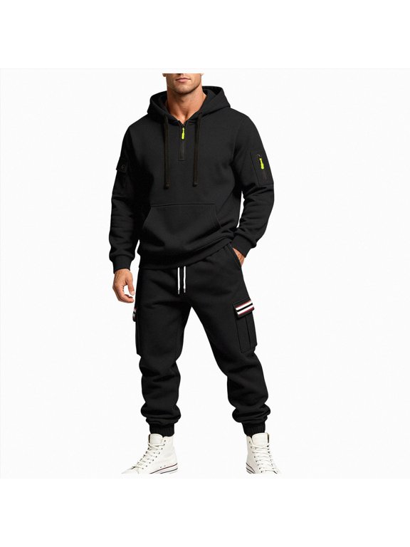 Men Sets Outfits 2 Piece Jogging Suits for Men Activewear Work Out Hoodie and Sweatpants Set Casual Big and Tall Baggy Jumpsuit