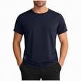 thumbnail image 1 of Leey-World Men's Casual Henley Shirt Short Sleeve Cotton Pique Band Collar Shirt Summer Button Basic Tee Shirts Mens T Shirt(Navy,5XL), 1 of 9