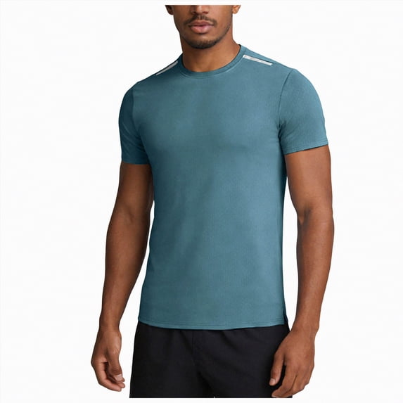 Leey-World Men's Cotton T-Shirts Oversized Unisex Short Sleeves Casual Loose Wash Solid Basic Tee Tops T Shirt Men(Blue,M)