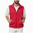 thumbnail image 1 of Leey-World Men's Lightweight Softshell Vest Windproof Sleeveless Jacket for Travel Hiking Running Golf(Red,4XL), 1 of 9