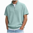 thumbnail image 1 of Leey-World Men's T-Shirts Short Sleeve Knit Shirts Casual Crewneck Ribbed Dress Tee Shirt Men Tshirt(Light Green,4XL), 1 of 4