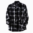 thumbnail image 1 of Leey-World Mens Flannel Shirts Long Sleeve Lightweight Plaid Shirt Casual Button Down Shirts Jacket(Black,M), 1 of 5