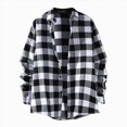 thumbnail image 1 of Leey-World Mens Flannel Shirts Long Sleeve Lightweight Plaid Shirt Casual Button Down Shirts Jacket(White,3XL), 1 of 4