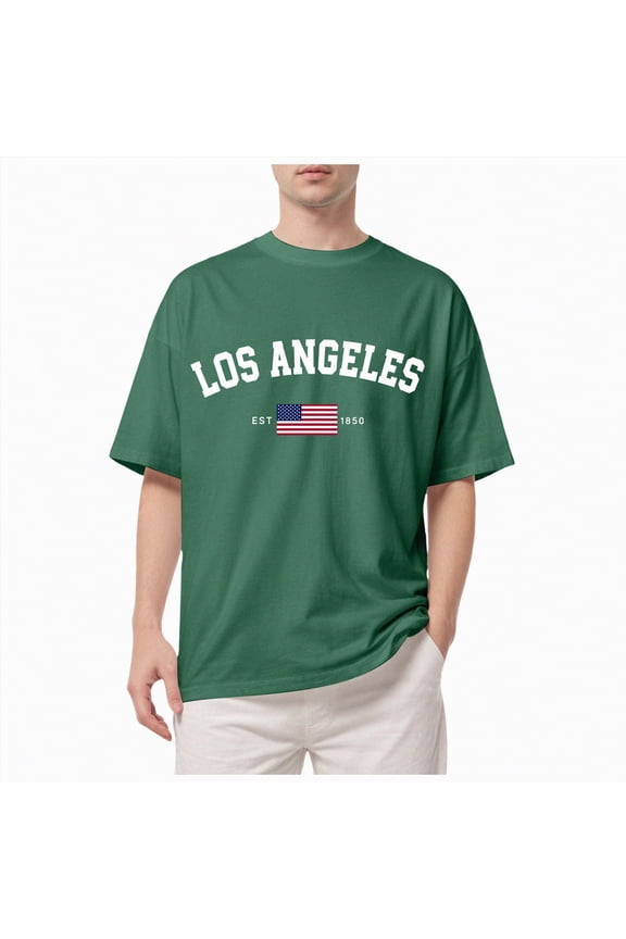 Mens T Shirts Casual Hipster Hip Hop Longline Crewneck Tee Shirts T Shirts Men(Dark Green,2XL)