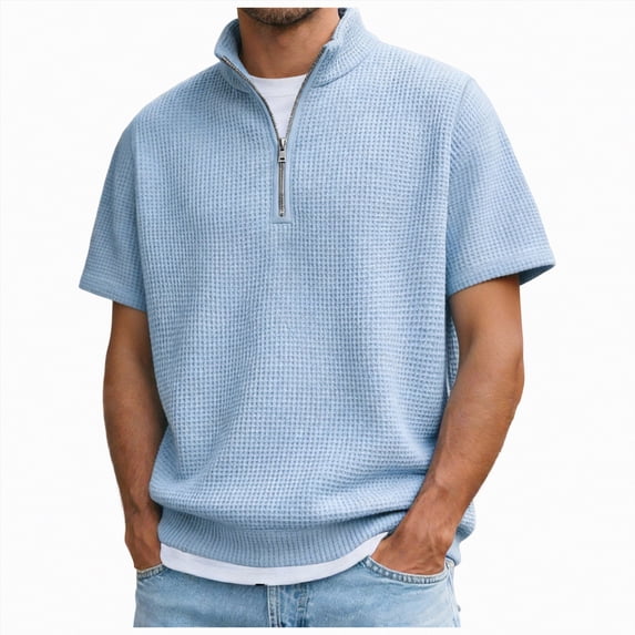 Leey-World Mens Tee Shirts Men's Essentials Long-Sleeve T-Shirt, Crewneck Cotton T-Shirts for Men(Sky Blue,M)