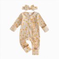 thumbnail image 1 of Leey-World Newborn Baby Girl Halloween Outfit Long Sleeve Romper Onesie Jumpsuit + Bow Headband Preemie Infant Fall Winter Clothes, 1 of 4
