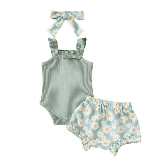 Leey-World Newborn Girl Outfits Baby Onsies Solid Baby Bodysuit Romper Blank for Girls Baby Onesies(Green,0-3 Months)