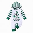 thumbnail image 1 of Leey-World Newborn Infant Baby Boys Girls Hooded Romper My First St Patricks Day Baby Boy Outfit Newborn Boy Spring Clothes|White,3-6 Months, 1 of 8