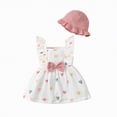 thumbnail image 1 of Leey-World Newborn Infant Baby Girl Dresses Summer Outfits Boho Casual Sundress Gifts Toddler Clothes for Girl with Hat(White,9-12 Months), 1 of 9