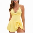 thumbnail image 1 of Leey-World One Piece Bathing Suit for Women Tummy Control Swimsuit Slimming Vintage Swimwear Women'S One Piece Swimsuits(Yellow,XL), 1 of 8