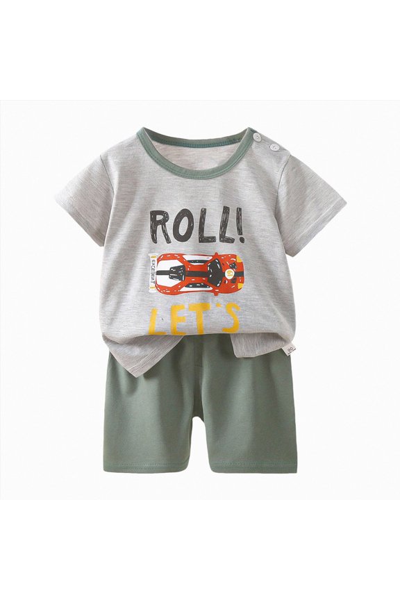 Pajamas for Baby Girls Boys Pajamas Set Summer Pajamas Boys Pajamas 2 Pieces Short Set Cotton Sleepwear 6 9 12 18 24 Months short Sleeve Sleepwear with Pockets(6-9 Months,Grey)