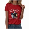 thumbnail image 1 of Leey-World Patriots Shirts for Women 250 Years 1776-2026 250th Birthday Eagle Liberty Bell T-Shirt(Red,3XL), 1 of 8
