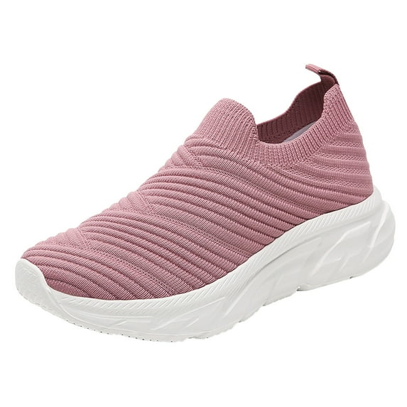 Leey-World Slip on Sneakers Women Women's Fashion Sneaker-Wide Width Available Golf Shoes Women(Pink,6.5)