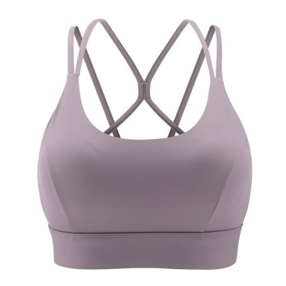 Leey-World Sport Bras for Women High Support Racerback Tank Top for Women with Built in Bra,Women's Padded Sports Bra Fitness Workout Running Shirts Purple,2XL