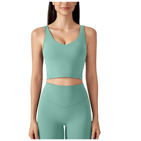 Leey-World Sport Bras Women's Comfort Front Close Sport Bra with Mesh Straps Mint Green,L