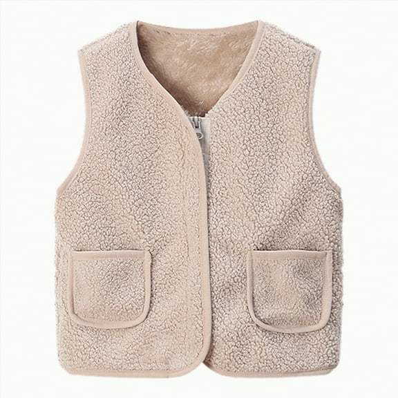 Leey-World Sweater Vest Boys Toddler Girls Boys Fleece Vest Kids V-Neck Vest Jacket Lightweight Sleevless Fall Winter Warm Outerwear(White,3-4 Years)