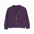 thumbnail image 1 of Leey-World Sweater for Girls Girls and Toddlers' Uniform Slim Fit Crewneck Cardigan Sweater(Purple,5-6 Years), 1 of 9