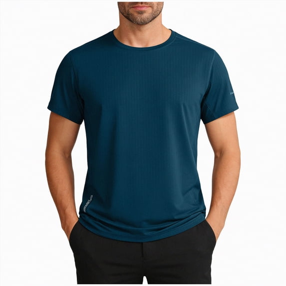 Leey-World T Shirts Men Men's T-Shirts Short Sleeve Cotton Pocket Tee Shirts Casual Crew Neck Tees Moisture Wicking Basic Summer Shirts(Dark Green,XL)