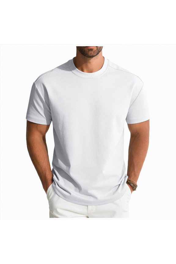 T Shirts for Man Athletic Mens Short Sleeve Tees, Moisture Wicking, Odor Protection, UPF 30+(White,XL)