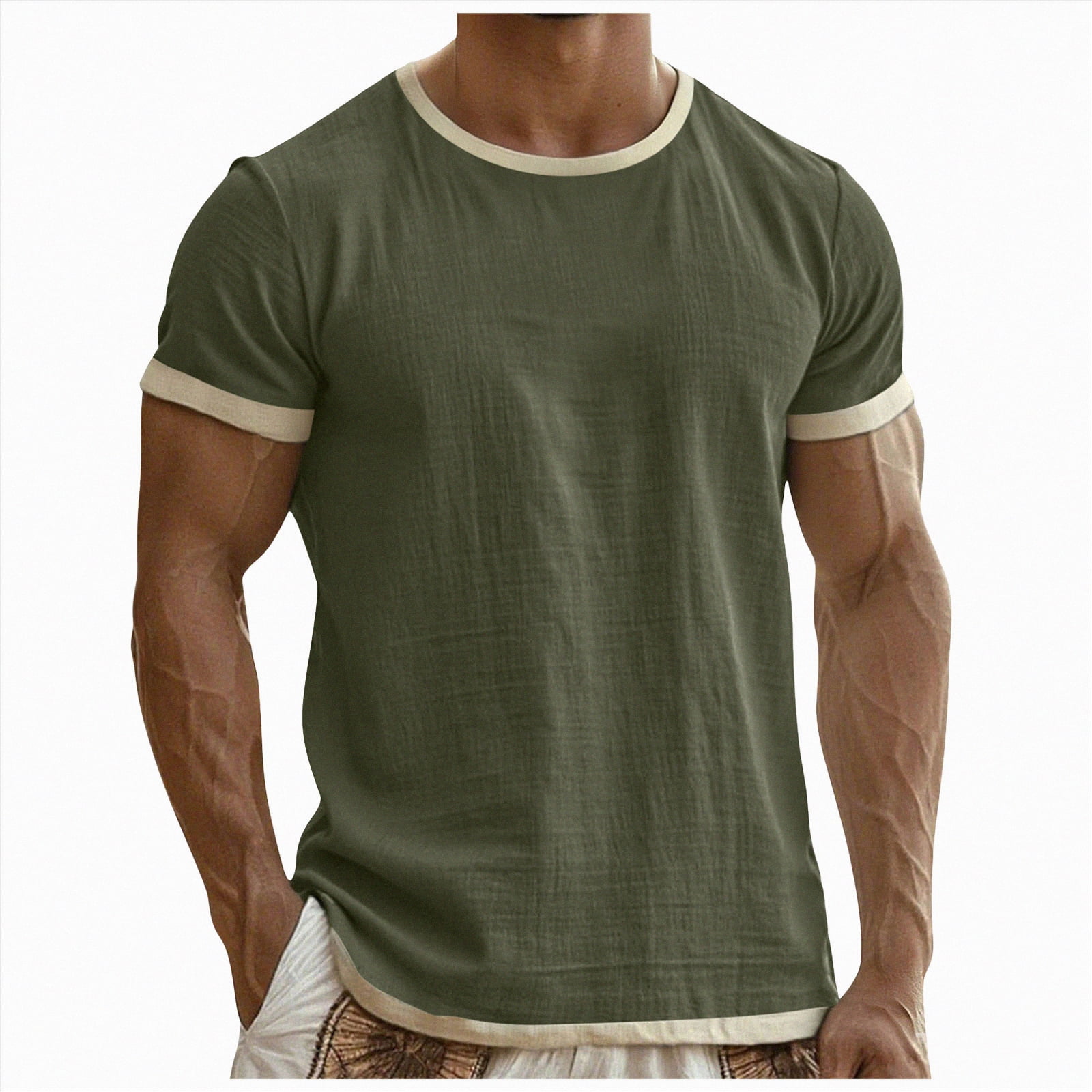 Leey-World T-Shirts for Men Mens Henley Shirts Short Sleeve Classic ...