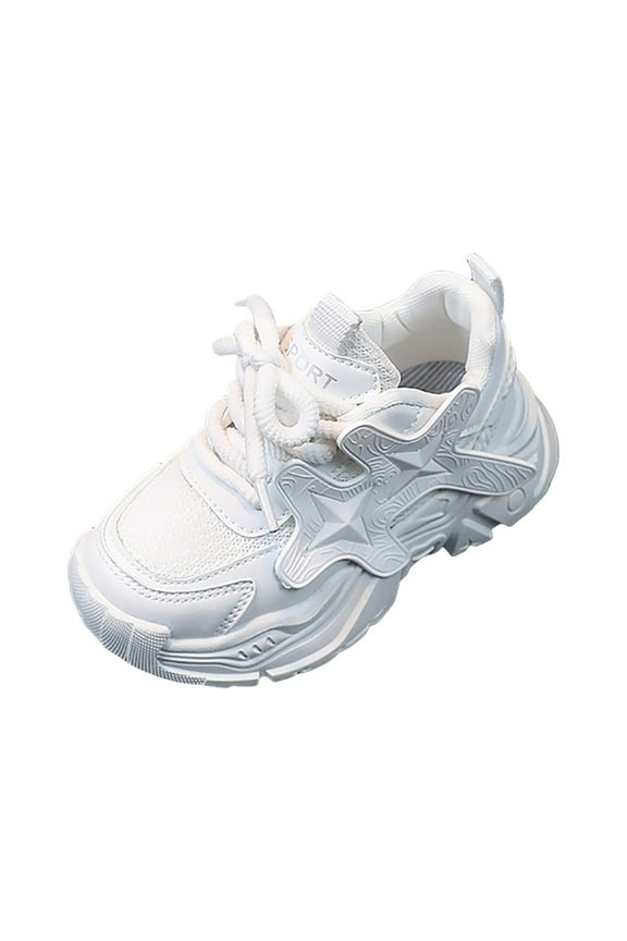 Tennis Shoes Girls Gym Shoes Girls Slip-On Athletic Sneakers - Stylish Running and Tennis Shoes White,10.5
