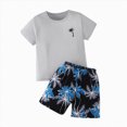 thumbnail image 1 of Leey-World Toddler Baby Boy Clothes For 2t 3t 4t 5t 6t Boys Cute Summer Short Sleeve T Shirt Tops Shorts Clothes Sets Baby Boy Outfits Toddler Boy Summer Clothes(Grey,5-6 Years), 1 of 4
