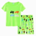 thumbnail image 1 of Leey-World Toddler Baby Boy Summer Clothes 2T 3T 4T 5T Boys Outfit Letter Truck Short Sleeve T-Shirt Tops + Shorts Set Boys Clothes 3t(Light Green,7-8 Years), 1 of 8