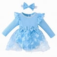 thumbnail image 1 of Leey-World Toddler Baby Girl Dress Infant Girl Clothes Outfits Tulle Dresses Princess Wedding Dress for Baby Girls 3M to 7 Year(Blue,12-18 Months), 1 of 8