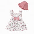thumbnail image 1 of Leey-World Toddler Baby Girl Dresses Summer Clothes Boho Short Sleeve Dress Ruffle Infant Sundress Cute Girls Outfit(Pink,6-9 Months), 1 of 6