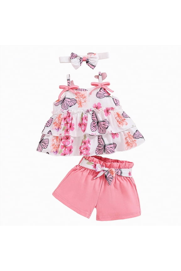 Toddler Baby Girl Summer Clothes Outfit Funny Letter T Shirt Top Short Set Infant Girl Clothes 6 12 18 months 2T 3T Shorts Set(Pink,12-18 Months)