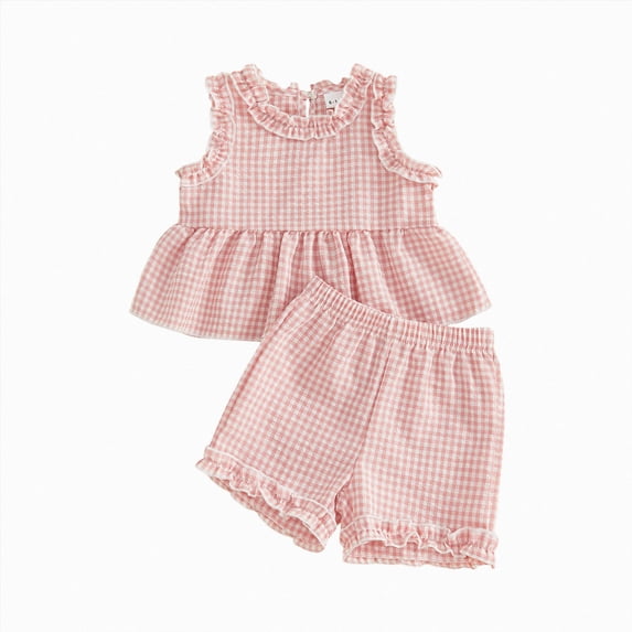 Leey-World Toddler Baby Girl Summer Clothes Outfit Funny Letter T Shirt Top Short Set Infant Girl Clothes 6 12 18 months 2T 3T Shorts Set(Pink,2-3 Years)