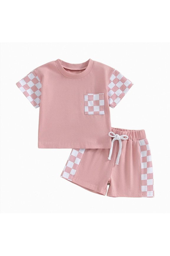 Toddler Boy Clothing Baby Boys 2 PCS Summer Outfits Sleeveless Cotton Letter Print T-Shirt Shorts Set(Pink,2-3 Years)