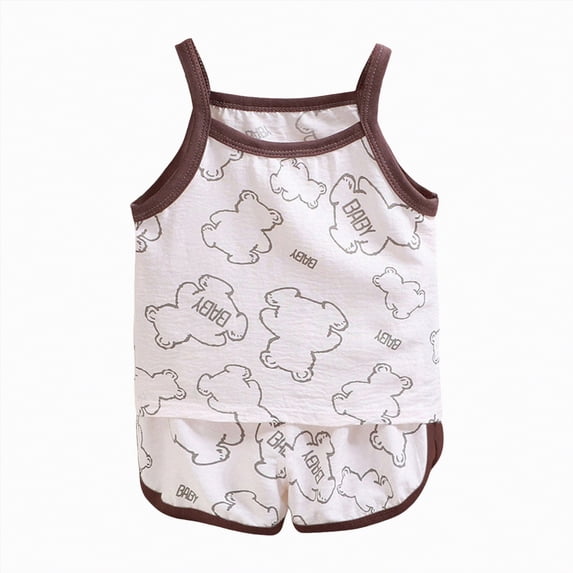 Leey-World Toddler Boys 2pcs Outfits Set Short Sleeve Dinosaur Print Tops+ Plaid Shorts Toddler Summer Clothe Cute Summer Print Set for 2t 3t 4t 5t 6t Boys(Brown,4-5 Years)