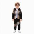 thumbnail image 1 of Leey-World Toddler Boys Clothes 2T 3T 4T 5T 6T 7T Boys Plaid Hoodie Button Top & Sweatpants Set 2Pcs Fall Winter Outfits for Toddler Little Kids, 1 of 9