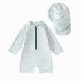 thumbnail image 1 of Leey-World Toddler Boys Swimsuits One Piece Rash Guard Swimwear Zipper Bathing Suit UPF50+ with Hat Dinosaur Swimsuit Set(Light Green,0-3 Months), 1 of 4