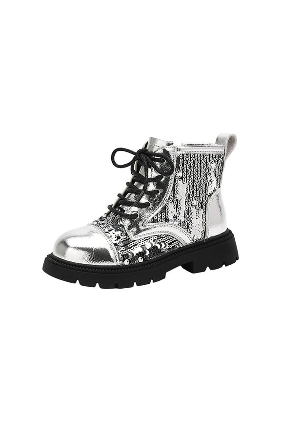 Toddler Cowgirl Boots Boys Girls Cowboy Boots Kids Western Riding Mid Calf Boots with Side Zipper (Toddler/Little Kid/Big Kid) Silver,10