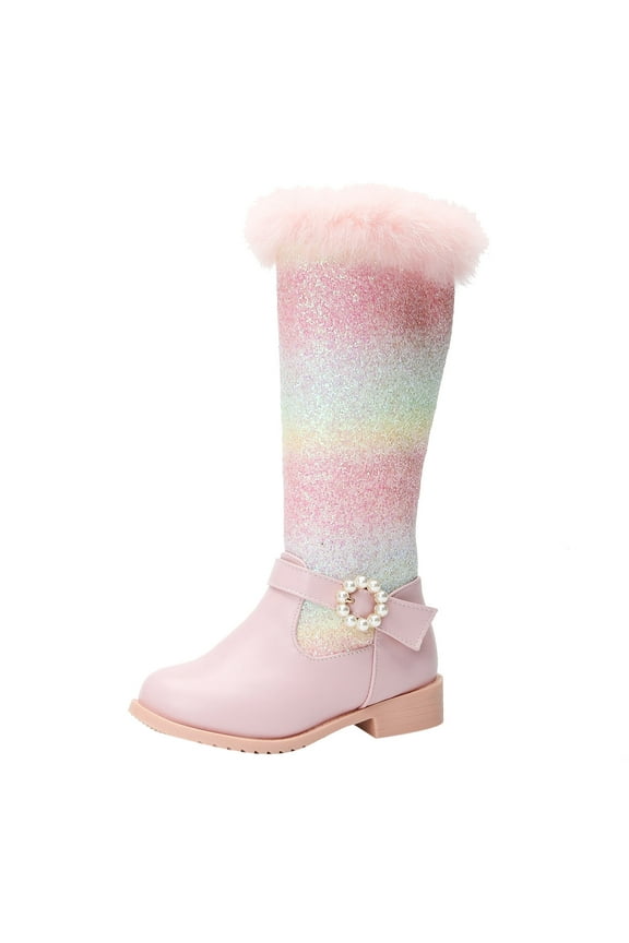 Toddler Cowgirl Boots Girls Cowboy Boots Glitter Western Boots Sequin Cowgirl Boots for Girls Pink,11.5