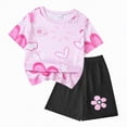 thumbnail image 1 of Leey-World Toddler Girl Clothes Floral Printed Top and Shorts Outfits 2Pcs Little Girls Clothing Set Size 3-7 Years(Pink,2-3 Years), 1 of 6